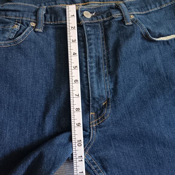 Levis 513 Jeans 36x30 Blue Denim Slim Straight Mid Rise Dark Wash - Picture 7 of 10